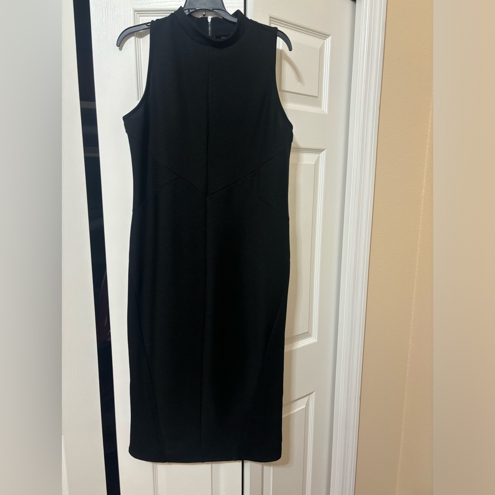 Black midi dress halter neck